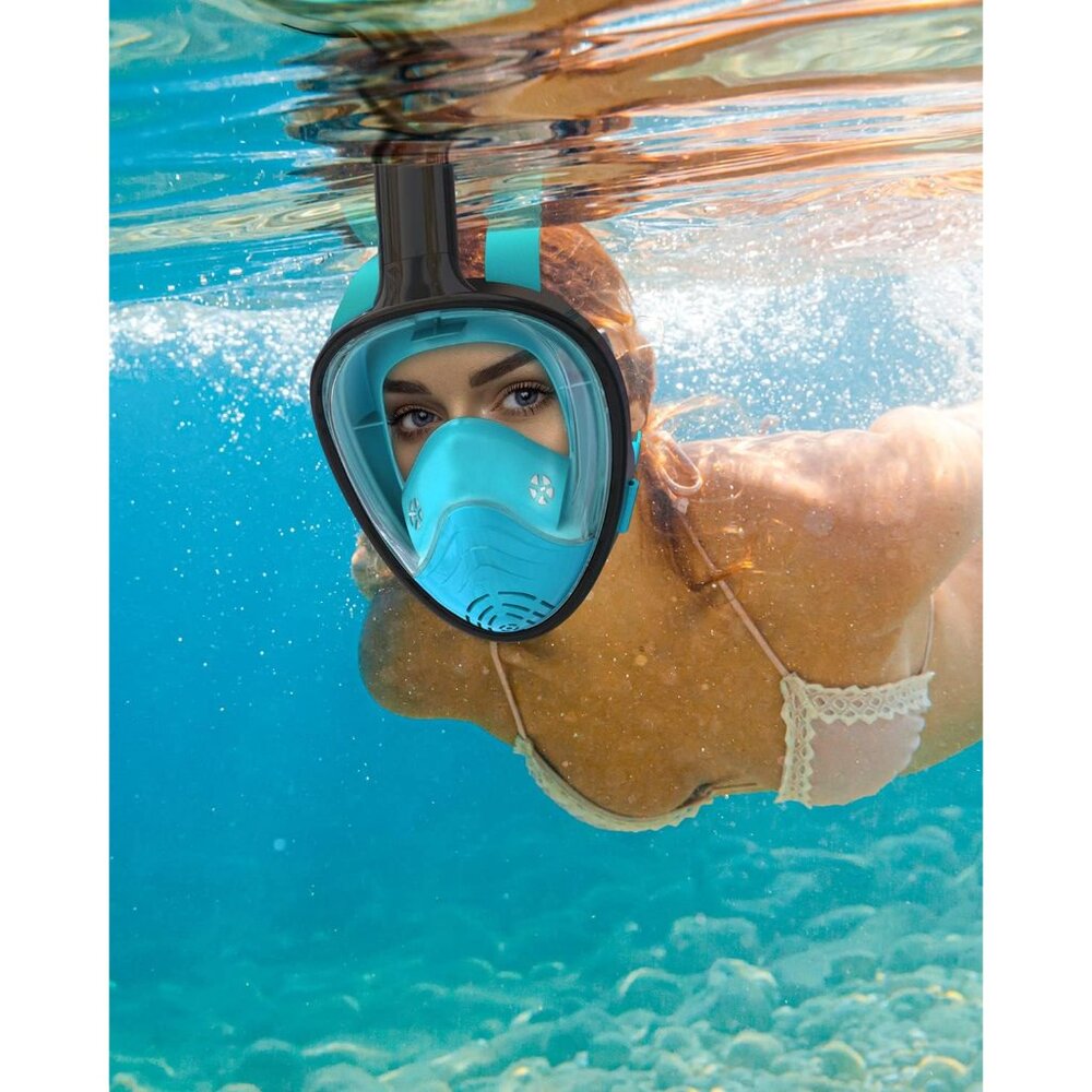 Full Face Snorkel Mask for Adults, Snorkeling Gear with Camera Mount, 180 Degree - Picture 3 of 8